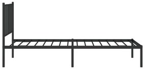 Estrutura de cama metal s/ colchão c/ cabeceira 75x190 cm preto