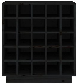Garrafeira 55,5x34x61 cm madeira de pinho maciça preto