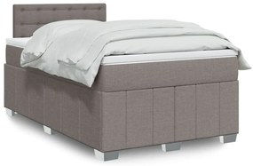 Cama boxspring c/ colchão 120x190cm tecido castanho-acinzentado