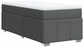 Cama com molas/colchão 80x200 cm tecido cinzento-escuro