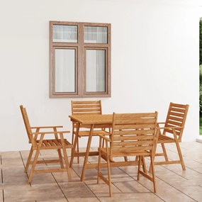 vidaXL 5 pcs conjunto de jantar para jardim madeira de acácia maciça