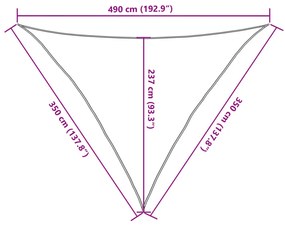 Para-sol estilo vela 160 g/m² 3,5x3,5x4,9 m PEAD castanho