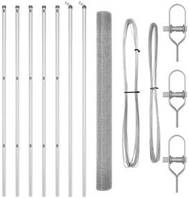 Cerca de Arame Soldado com 7 Postes 1,5x10 m Aço Galvanizado
