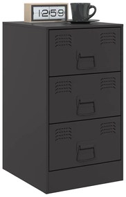 Mesas de cabeceira 2 pcs 34,5x39x62 cm aço preto