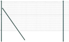 Cerca Euro com 7 postes de 1,4 x 10 m em aço galvanizado verde