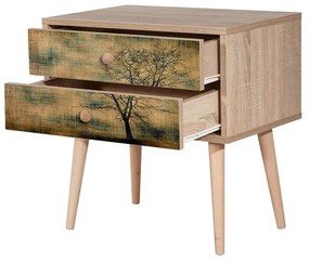 Mesa de Cabeceira Two – Carvalho Sonoma – 60 cm x 61 cm x 40 cm