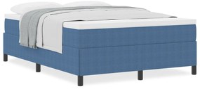 Estrutura de Cama vidaXL Azul 140x200 cm em Tecido Canelado