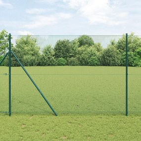 vidaXL Cerca de Fio Soldado com 7 Postes Verde 1.6x10 m Aço