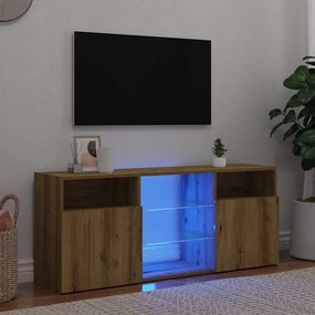 Móvel TV c/ luzes LED derivados de madeira carvalho artisiano