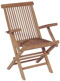 Conjunto jantar exterior c/ cadeiras dobráveis 9pcs teca maciça