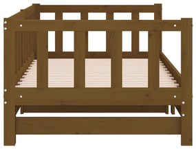 Estrutura sofá-cama de puxar 2x(90x190)cm pinho maciço castanho