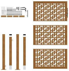 Portão de jardim 105x155 cm design cruzado de aço resistente