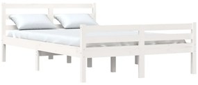 Estrutura de cama 160x200 cm madeira maciça branco