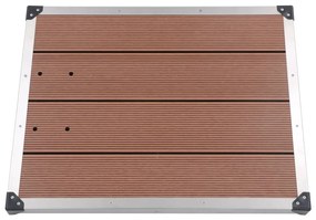 Base chuveiro p/ exterior 80x62 cm WPC aço inoxidável castanho