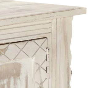 Móvel de TV 140x30x35 cm madeira de mangueira maciça branco