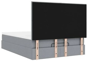 Estrutura de cama otomana com colchão 140x190 cm cinzento claro