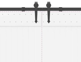 Kit de ferragens para porta deslizante 305 cm aço preto