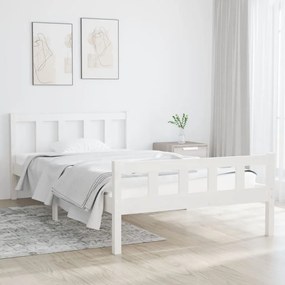 810665 vidaXL Estrutura de cama 90x200 cm madeira maciça branco