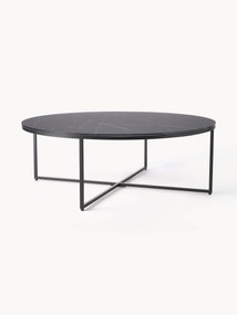 Mesa de centro redonda XL com tampo de vidro efeito mármore Antigua