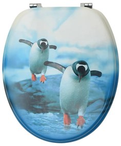 Assentos sanita com tampas 2 pcs MDF design pinguim