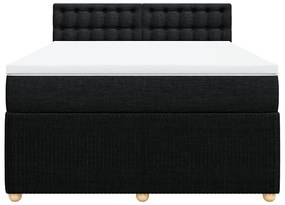 Cama com molas/colchão 140x200 cm tecido preto