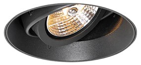 Foco embutido moderno preto GU10 AR70 redondo sem moldura - Oneon Moderno