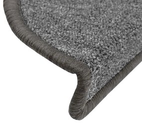 Tapetes de escada 30 pcs 56x17x3 cm cinzento escuro