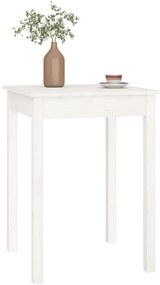 Mesa de jantar 55x55x75 cm madeira de pinho maciça branco