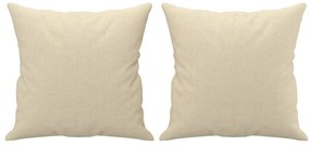 2 pcs conjunto de sofás com almofadas tecido cor creme