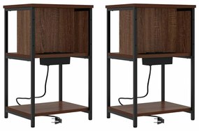 Armário de Cabeceira 2 pcs Carvalho castanho 38 x 31 x 61 cm