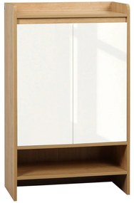 HOMCOM Sapateira Moderna 2 Portas 5 Prateleiras Armazenamento para 15 Pares Sapatos 60x32x100cm Madeira Branco