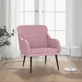 351439 vidaXL Cadeira com apoio de braços 63x76x80 cm veludo rosa
