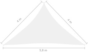 Para-sol estilo vela tecido oxford triangular 4x4x5,8 m branco