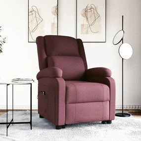 vidaXL Poltrona elevatória tecido roxo