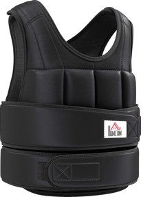 Colete com pesos ajustável, colete com pesos até 10 kg, pesos removíveis, treino, musculação, exercício, boxe, Oxford, 50x60 cm, preto