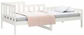 Sofá-cama 90x190 cm madeira de pinho maciça branco