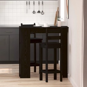 Mesa de Bar vidaXL com Prateleira - Carvalho Preto, 102x50x103.5 cm, F