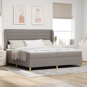 Cama Box com Colchão vidaXL Taupe 200x200 cm Tecido