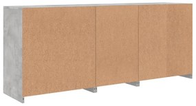 Aparador com luzes LED 162x37x67 cm cinzento cimento