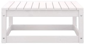 Apoio de pés p/ jardim c/ almofadões 2 pcs pinho maciço branco