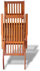 Espreguiçadeira de exterior com apoios de pé madeira de acácia