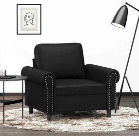 vidaXL Poltrona couro artificial 60 cm preto