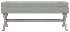 Banco de arrumação 110x45x49 cm veludo cinzento-claro