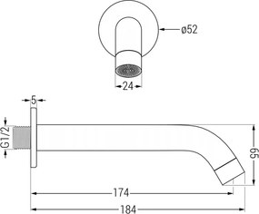 Mexen Kai DR70 conjunto de duche e banheira embutido com chuveiro de teto 25 cm, cromado - 77602DR70251-00