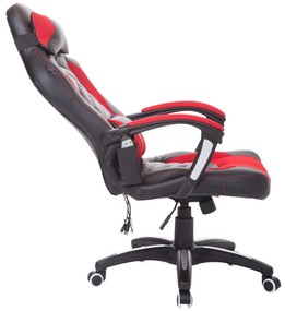 Cadeira de Escritório Gaming inclinável e Giratória com 6 Pontos de Massagem e Aquecimento - 68x69x108-117 cm