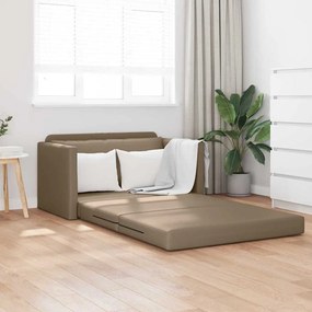 Sofá Cama 2 em 1 Cappuccino 124x71x78 cm Couro Sintético