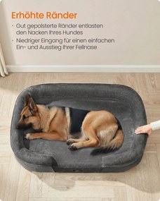 Cama ortopédica para cães 122 x 85 x 18 cm com bordas elevadas cinzento ardósia
