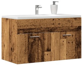 vidaXL Móvel p/ lavatório 90x38,5x46 cm deriv. madeira madeira velha