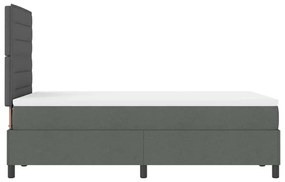 Cama com Estrado, Colchão e LED, Cinza Escuro, 120 x 190 cm