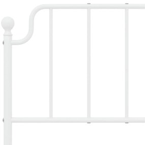 Estrutura de cama com cabeceira 140x200 cm metal branco